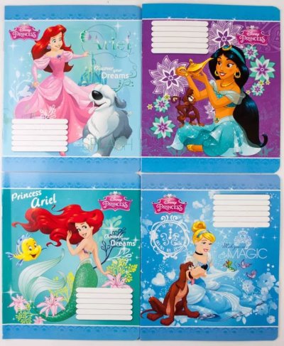 Комплект зошитів скоба 12 арк., клітинка, Серія Princess...