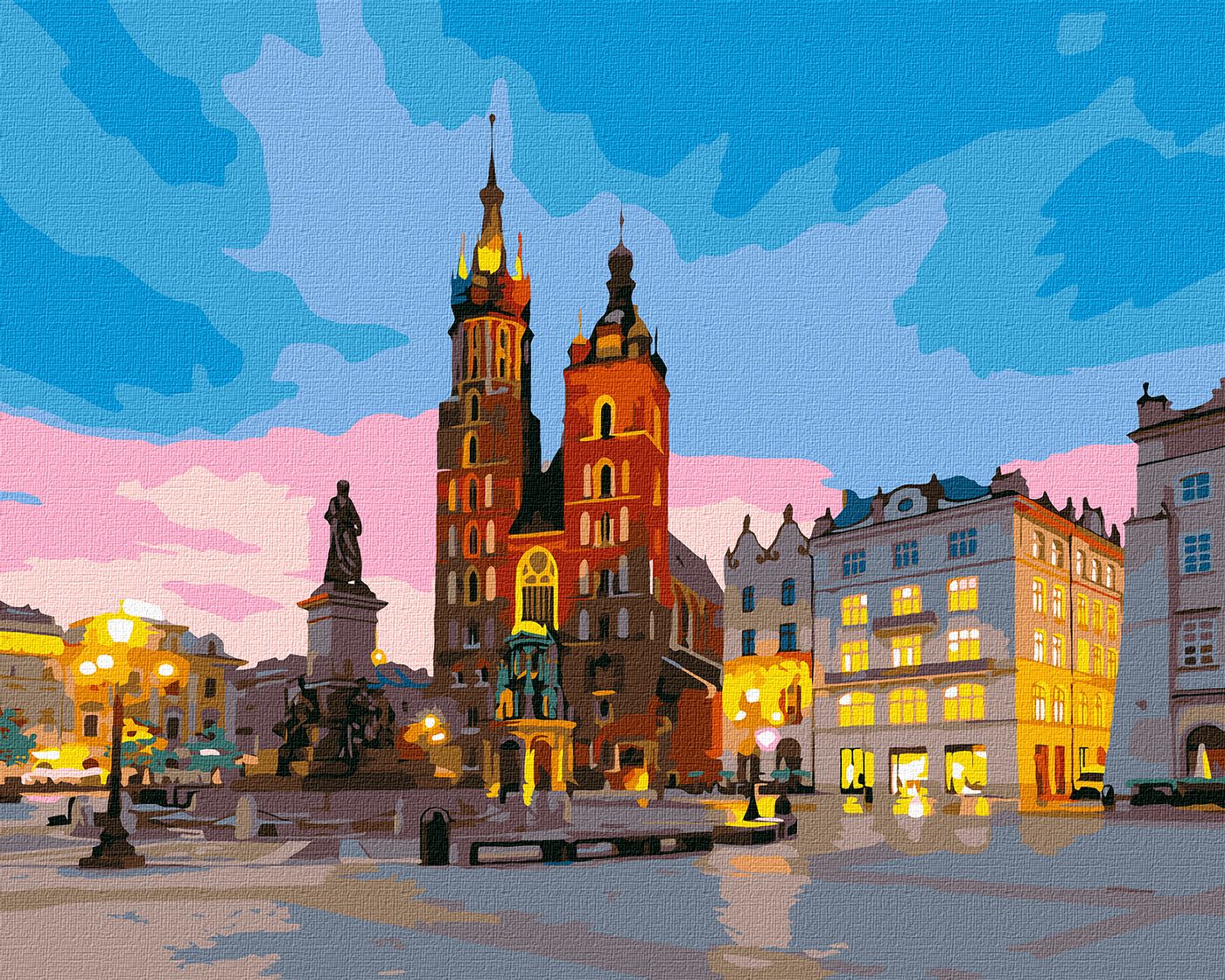 Набір для розпису по номерах. "Вечірній Краків" 40х50см