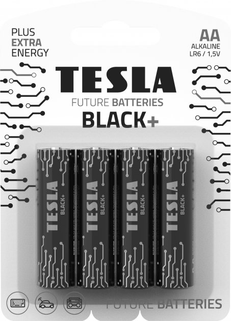 Батарейки Tesla AA BLACK+ (LR06 /BLISTER FOIL) 4 шт