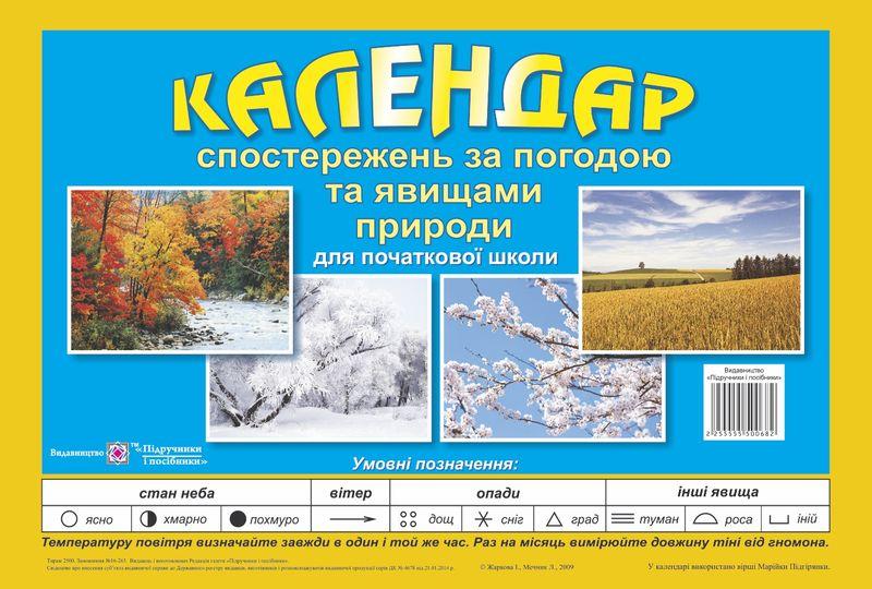 Календар спостережень за погодою та явищами природи....