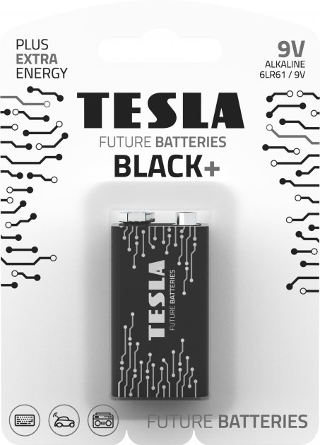 Батарейка TESLA BATTERIES 9V BLACK+(6LR61 /BLISTER...