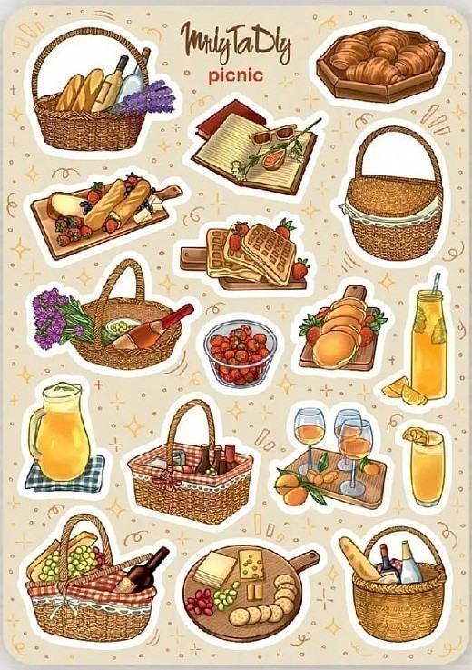 Стікер лист з наклейками "PICNIC"