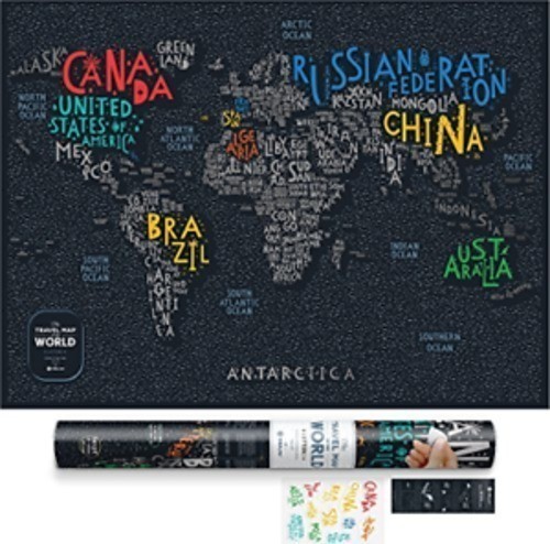 Скретч карта світу "Travel Map Letters World" (тубус)...