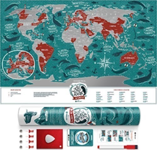 Скретч карта світу "Travel Map Marine World" (англ)...