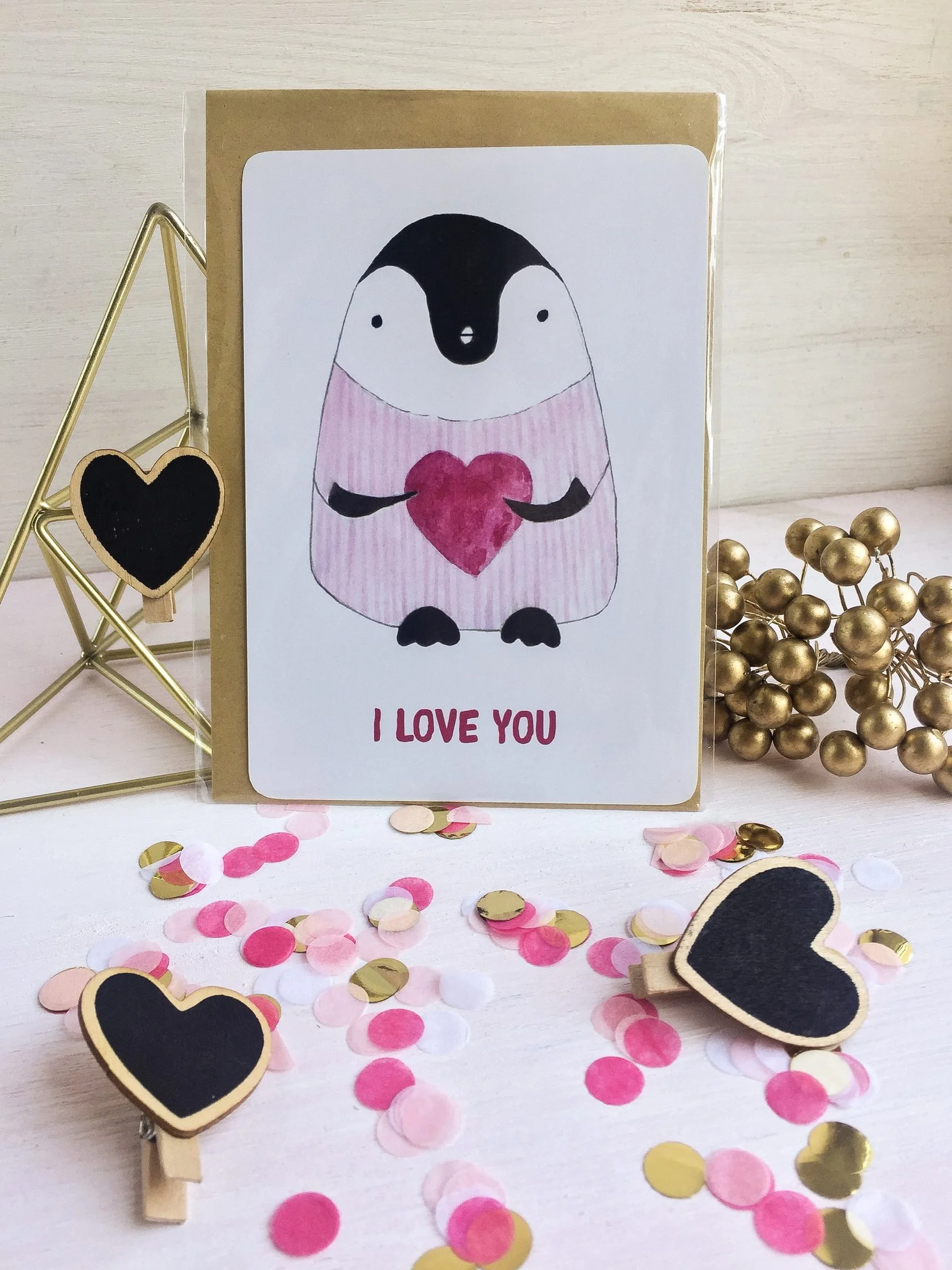 Листівка Penguin (Ilove you)