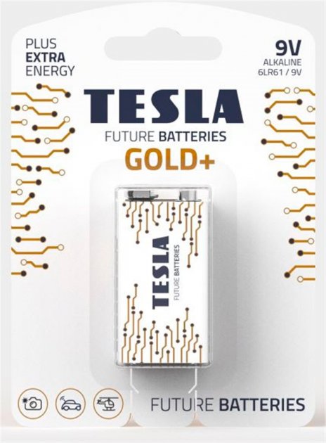 Батарейка TESLA BATTERIES 9V GOLD+( 6LR61 /BLISTER...