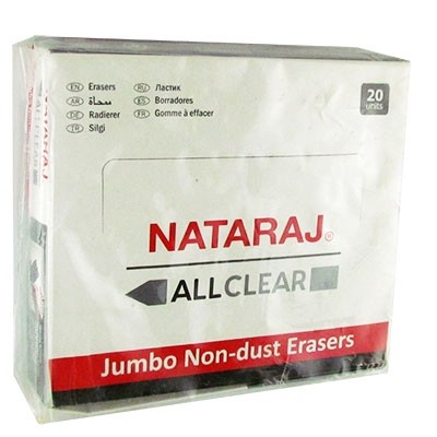 Гумка Nataraj allclear чорна збільшеного розміру 20шт...