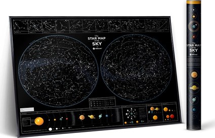 Карта зоряного неба "Star map of the sky" (тубус) (англ)