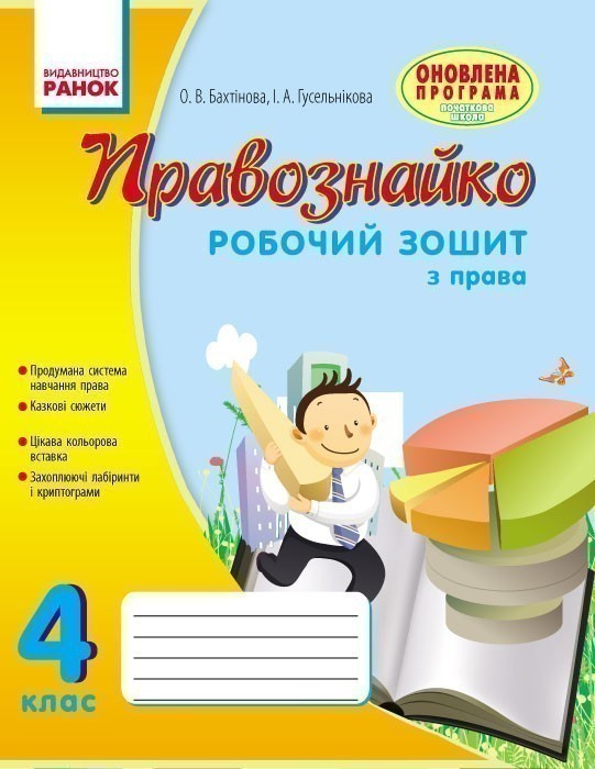 Обкладинка Правознавство. 4 клас. Робочий зошит. Правознайко