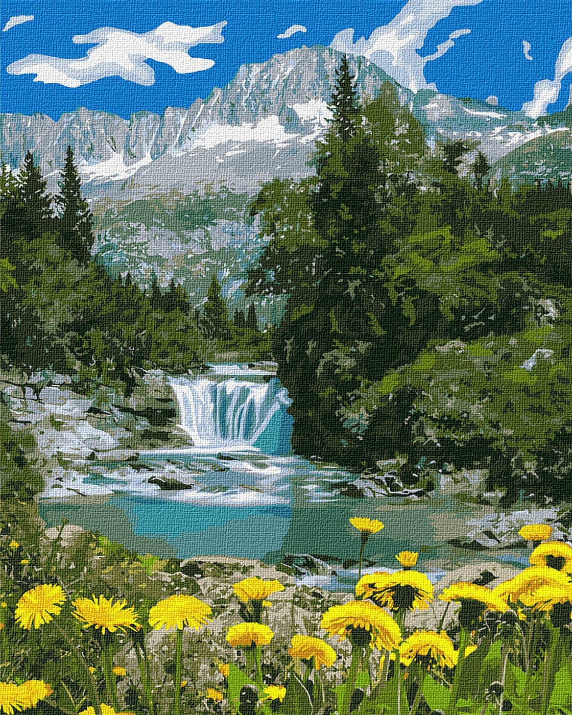 Набір для розпису по номерах. "Гірський водограй" 40*50см