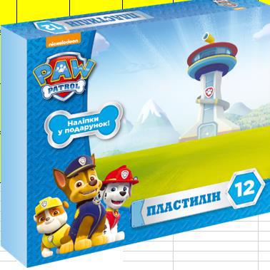 Пластилін Серія PAW Patrol 12 кольорів