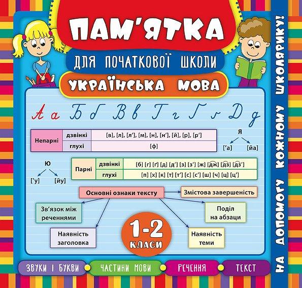 Пам'ятка для початкової школи. Українська мова. 1-2...