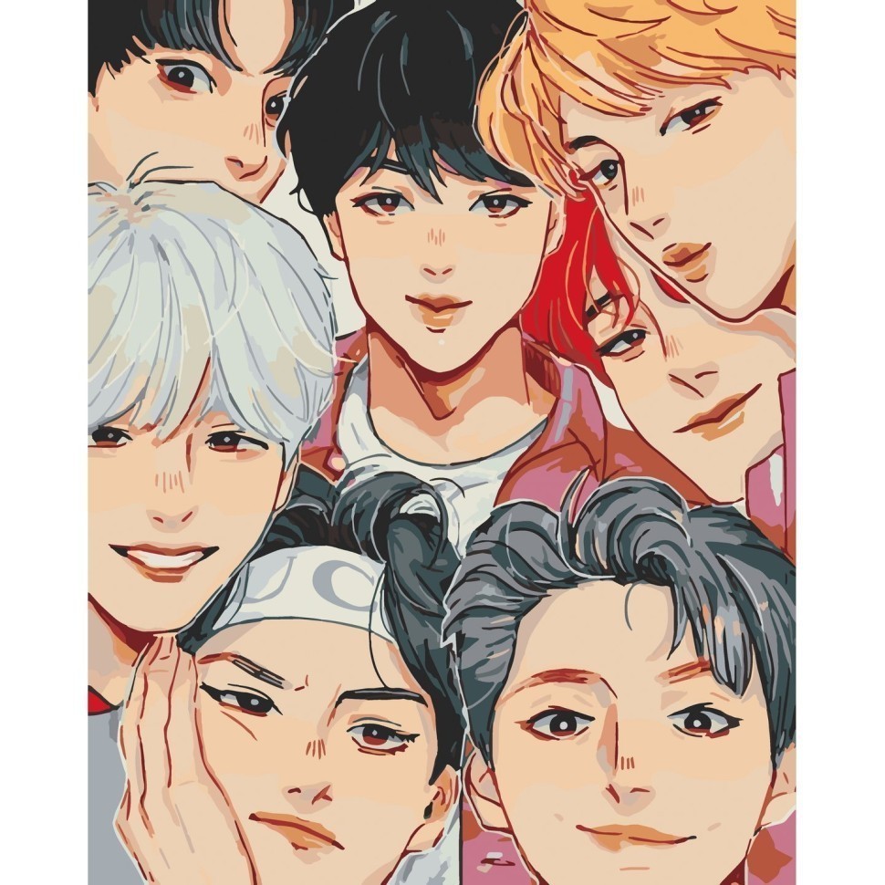 Набір для розпису "BTS. Anime Art" 40*50 см