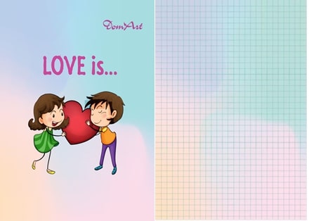 Блокнот В 6, 80 л. кл. на пружине цв. "Love is"