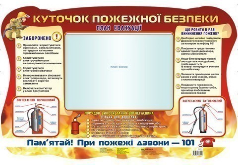 Стенд.Куточок пожежної безпеки