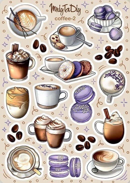 Стікер лист з наклейками "COFFEE-2"