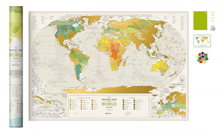 Скретч карта світу "Travel Map Geography World" (тубус)...