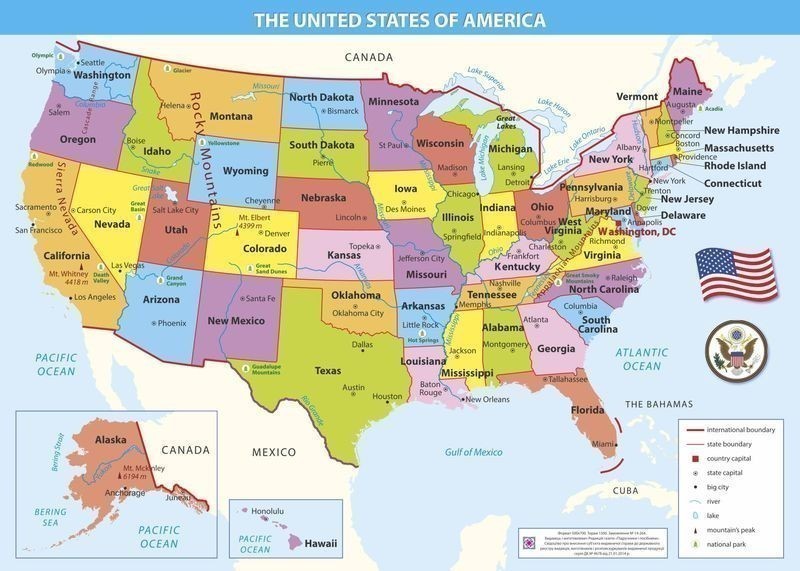 Карта США
