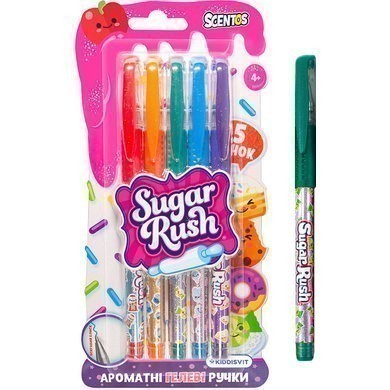 Набір ароматних гелевих ручок 5 шт."Sugar Rush" - ЯСКРАВИЙ...