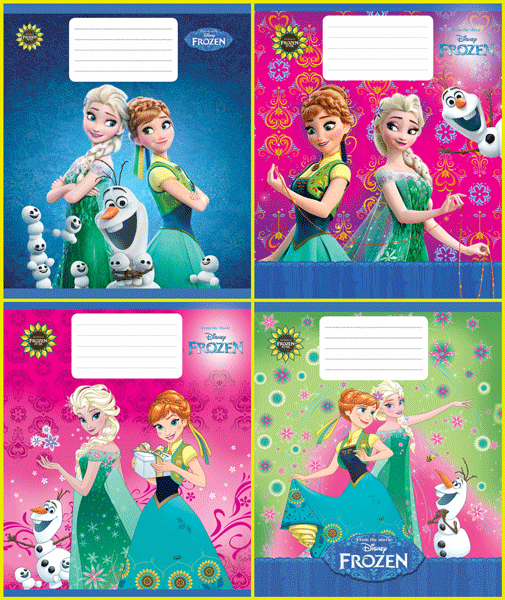 Зошит школьний, 18 арк, скоба, лінія FROZEN № 4