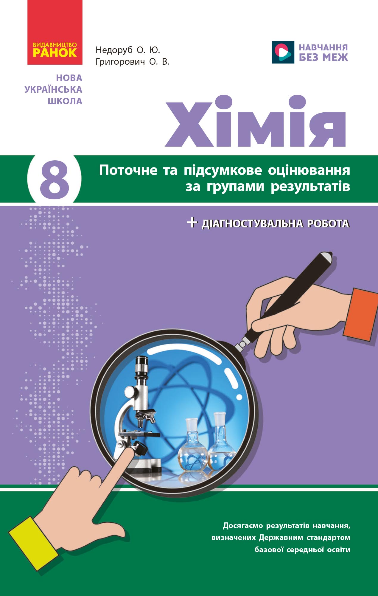 Обкладинка Хімія. 8 клас. Поточне та підсумкове оцінювання за групами результатів