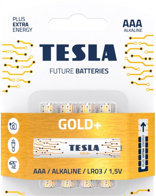 Батарейка TESLA BATTERIES AAA GOLD+ ( LR03 /BLISTER...