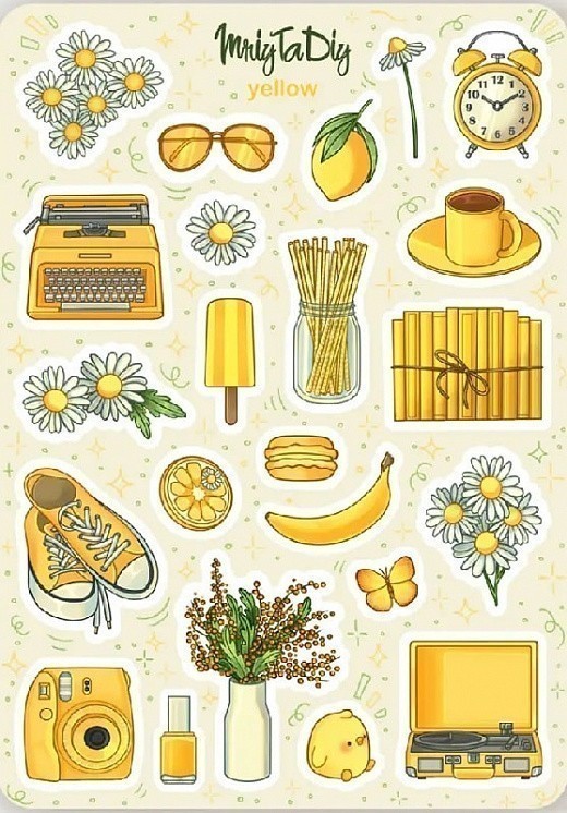 Стікер лист з наклейками "YELLOW"
