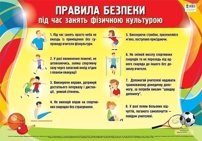 Книга Правила безпеки під час занять фізичною культурою....