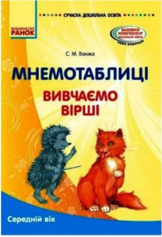 Обкладинка Мнемотехніка. Вивчення віршів. Середній вік (книга) ; Сучасна дошкільна освіта