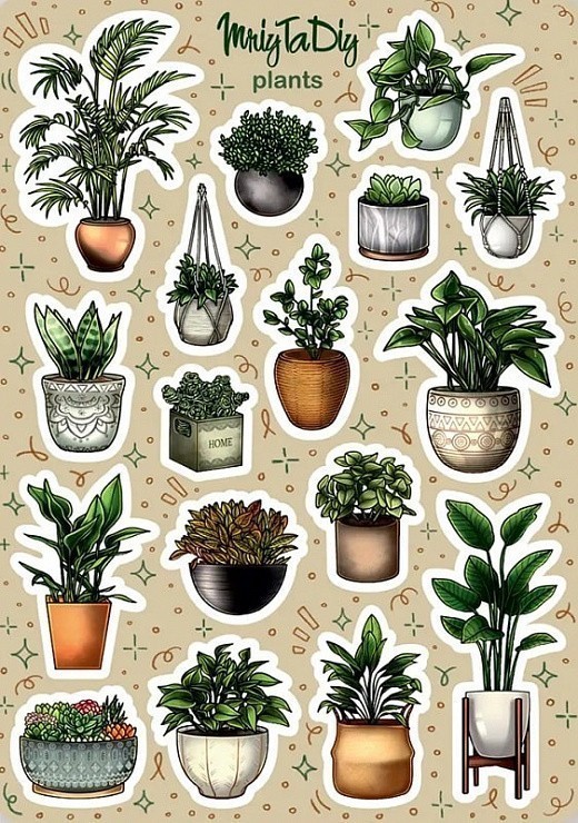 Стікер лист з наклейками "PLANTS"